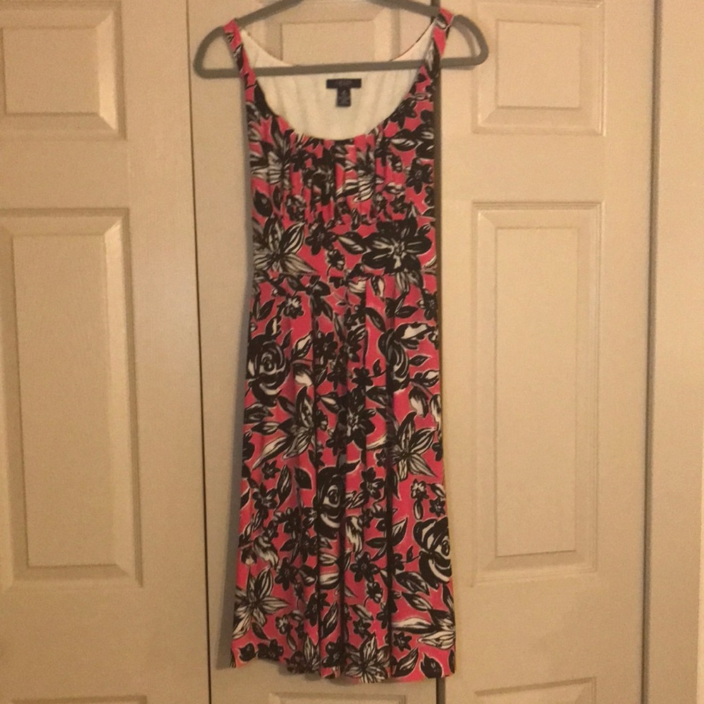 🌺 CHAPS Ralph Lauren A-line dress NWOT!  Sz M. Pink/black/white. Gorgeous!!